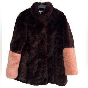 Faux Fur Jacket Burgandyy/Old Rose 12